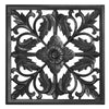 Hand-Carved Square Arabesque Wall Medallion – Black (24”)